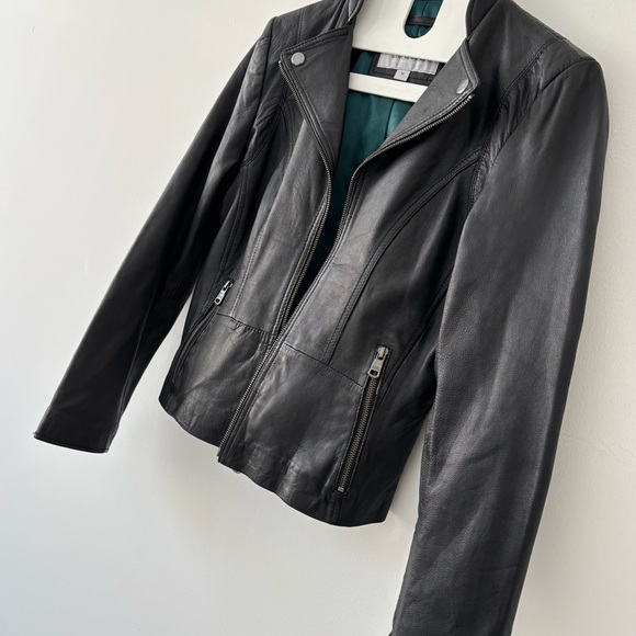 NWOT Marc New York Black Leather Moto Jacket M - Picture 3 of 13
